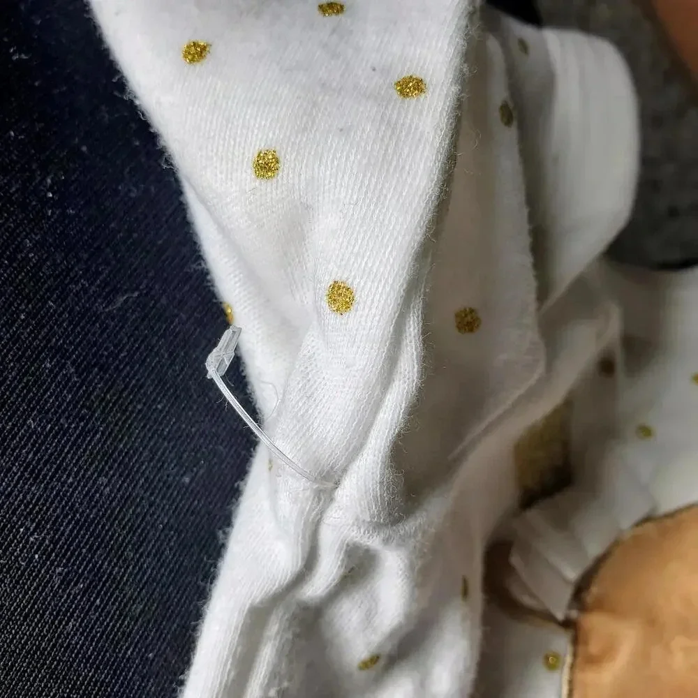 Baby Girl Reindeer Gold Polka Dot Outfit with Headband Size 3-6M